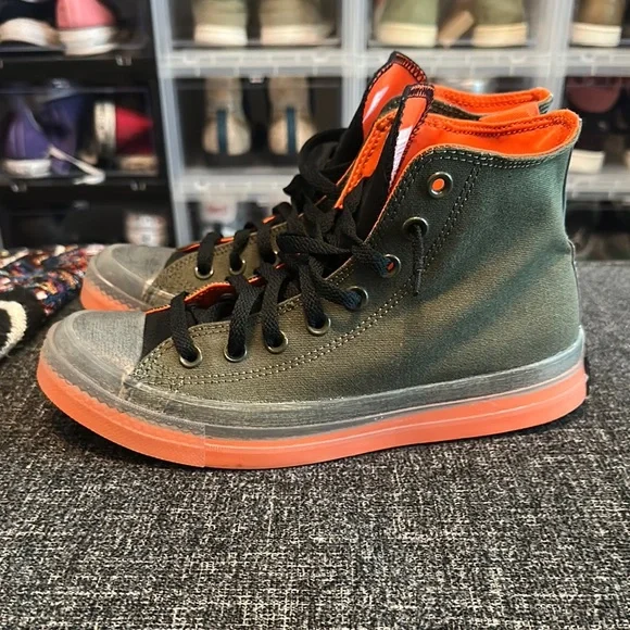 High-Top Converse - Olive/Orange/Black - Picture 6 of 9